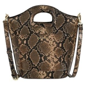 Enzo Angiolini Snake Print Henna Mushroom Crossbody Tote